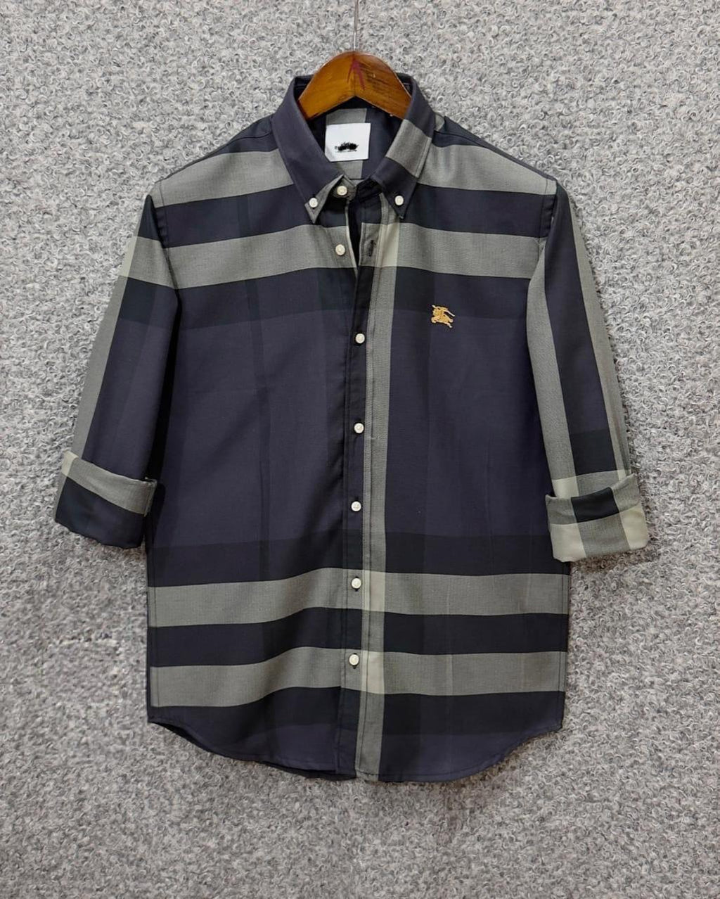 Bur Light Olive And Navy Check - 527