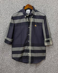 Bur Light Olive And Navy Check - 527