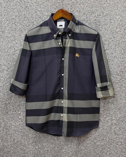 Bur Light Olive And Navy Check - 527