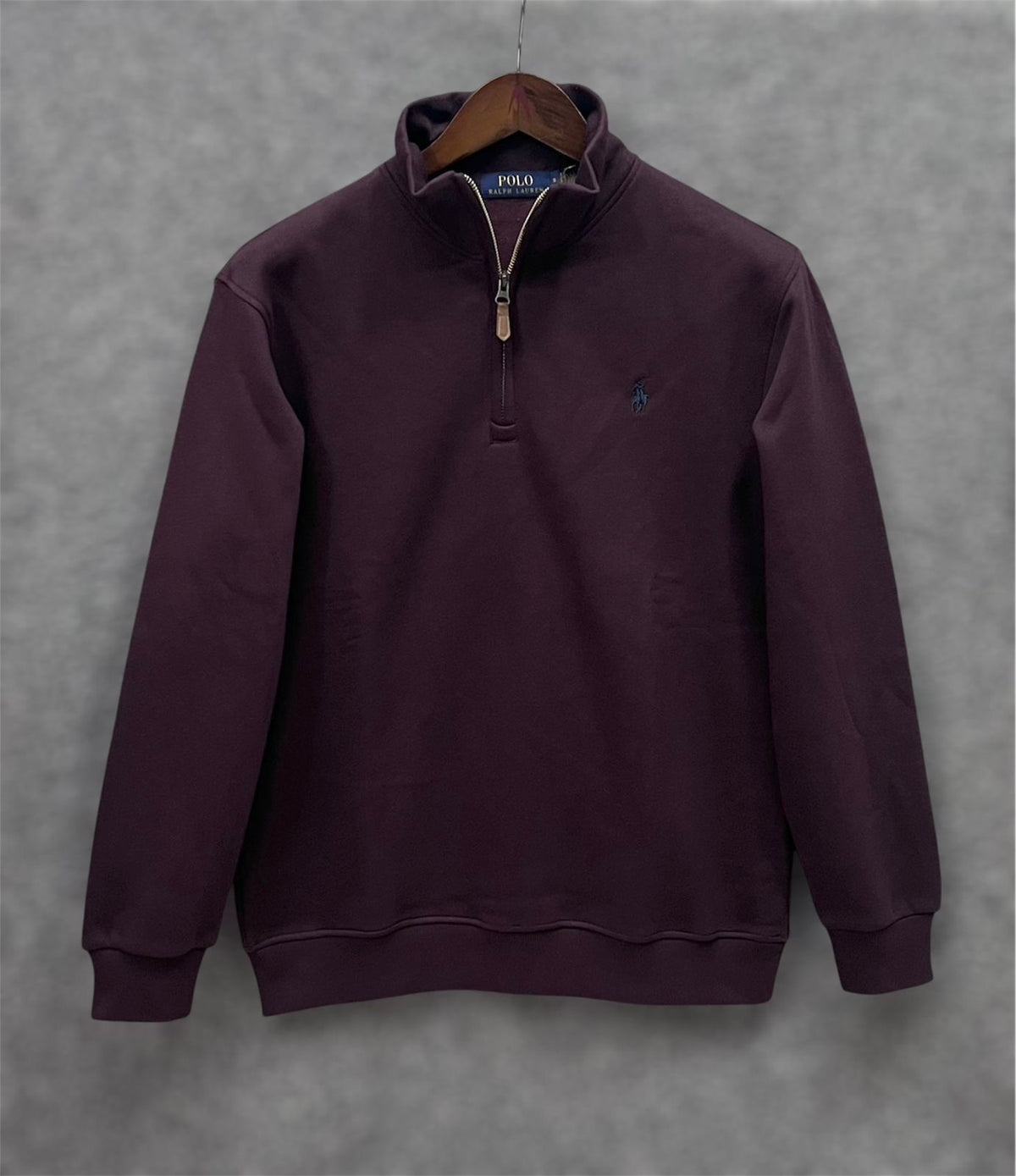 HALF ZIP SWEATSHIRT - COFFEE