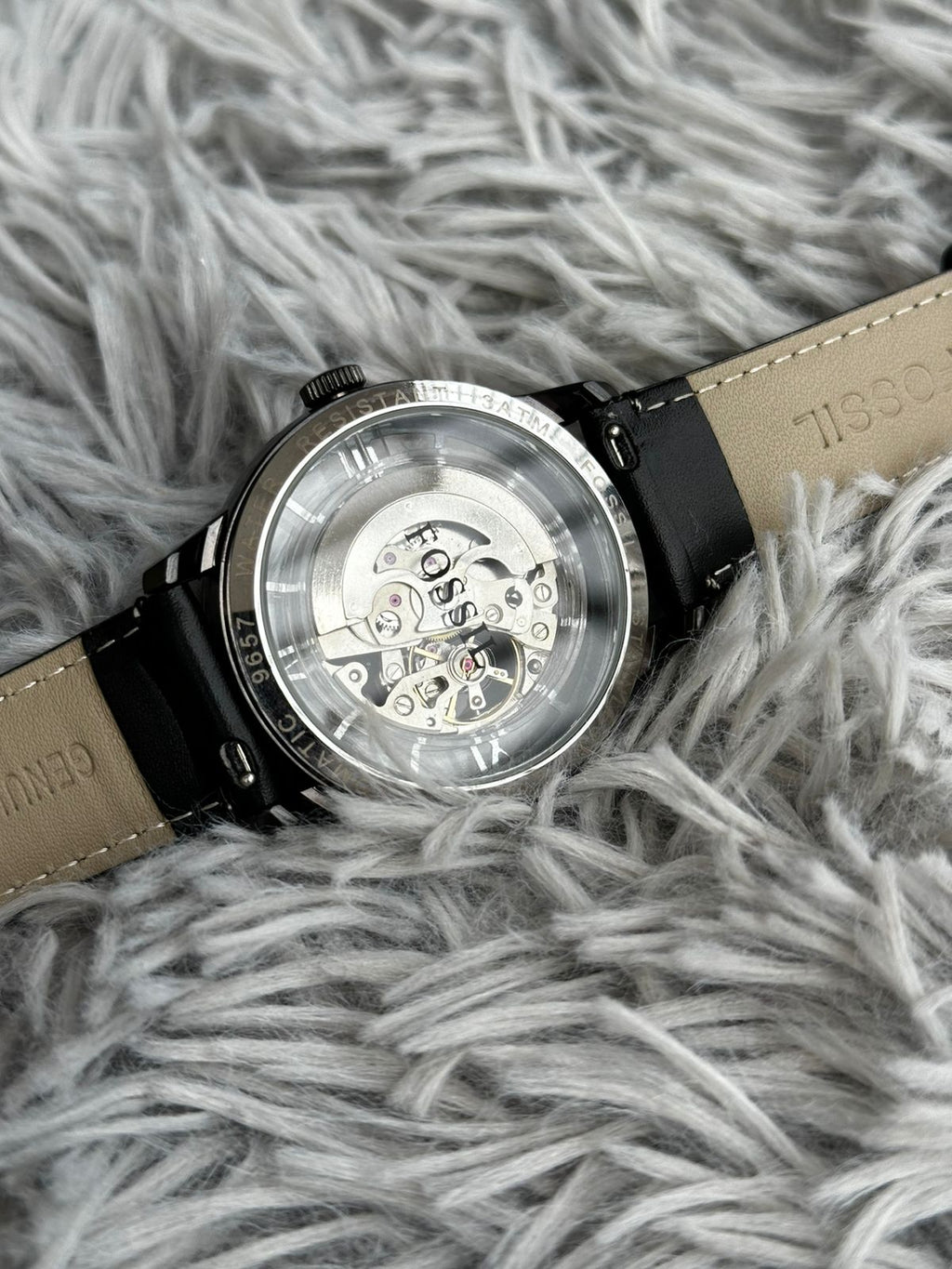 Fossil Automatic 9657 Black Leather (AA Grade )