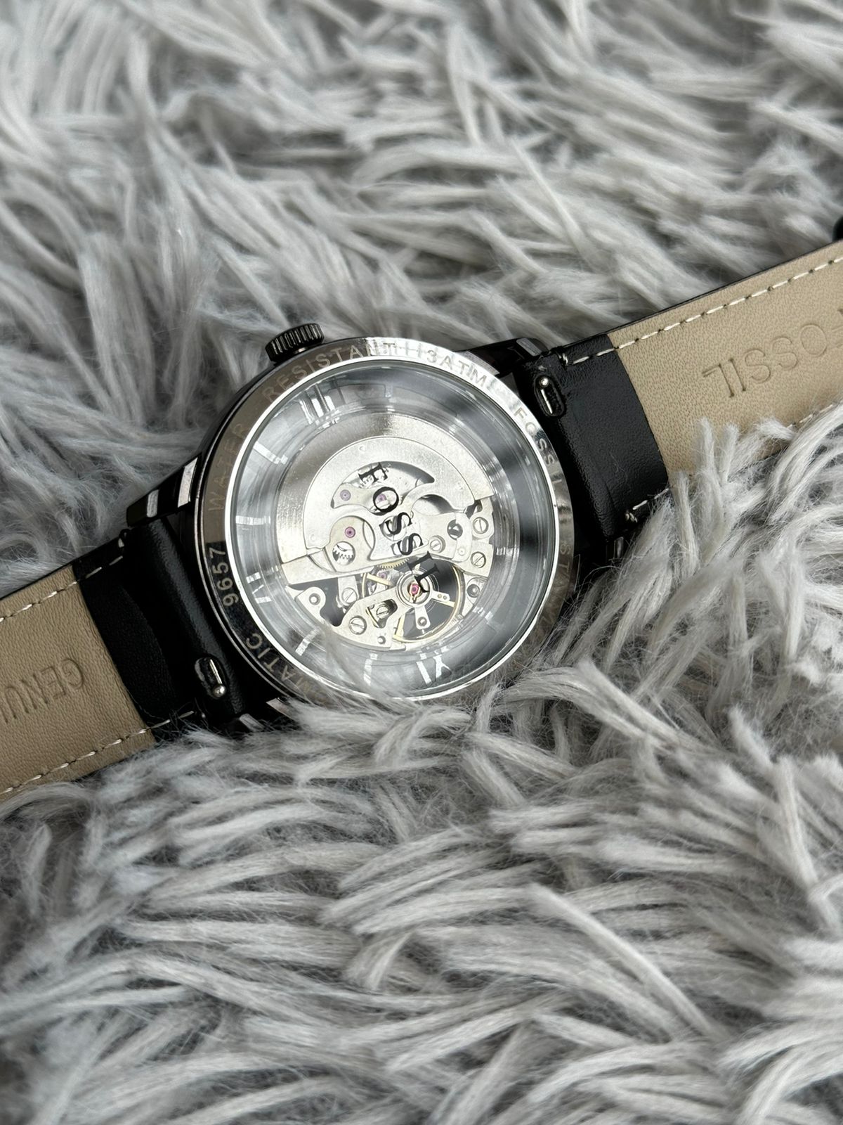 Fossil Automatic 9657 Black Leather (AA Grade )