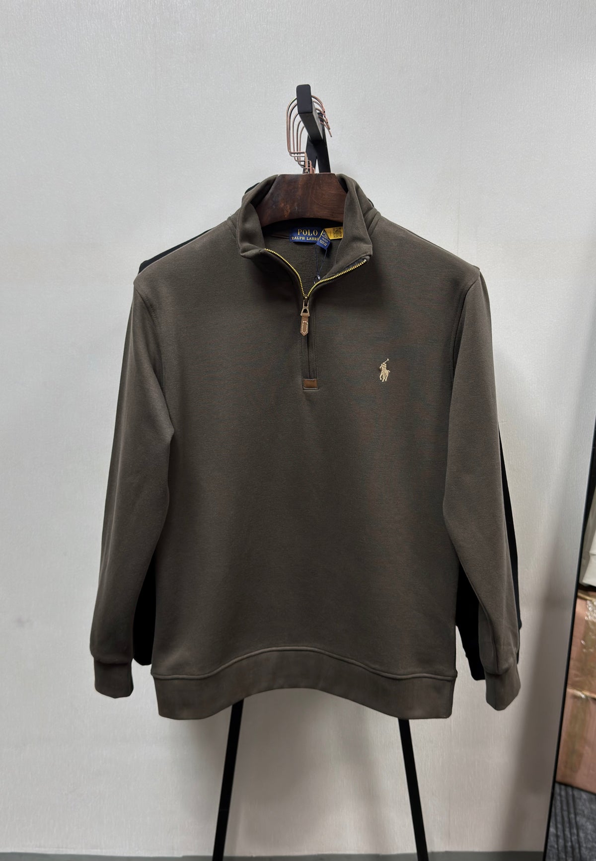 Premium Half Zip Pullover Jacket Taupe Grey