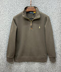 Premium Half Zip Pullover Jacket Taupe Grey