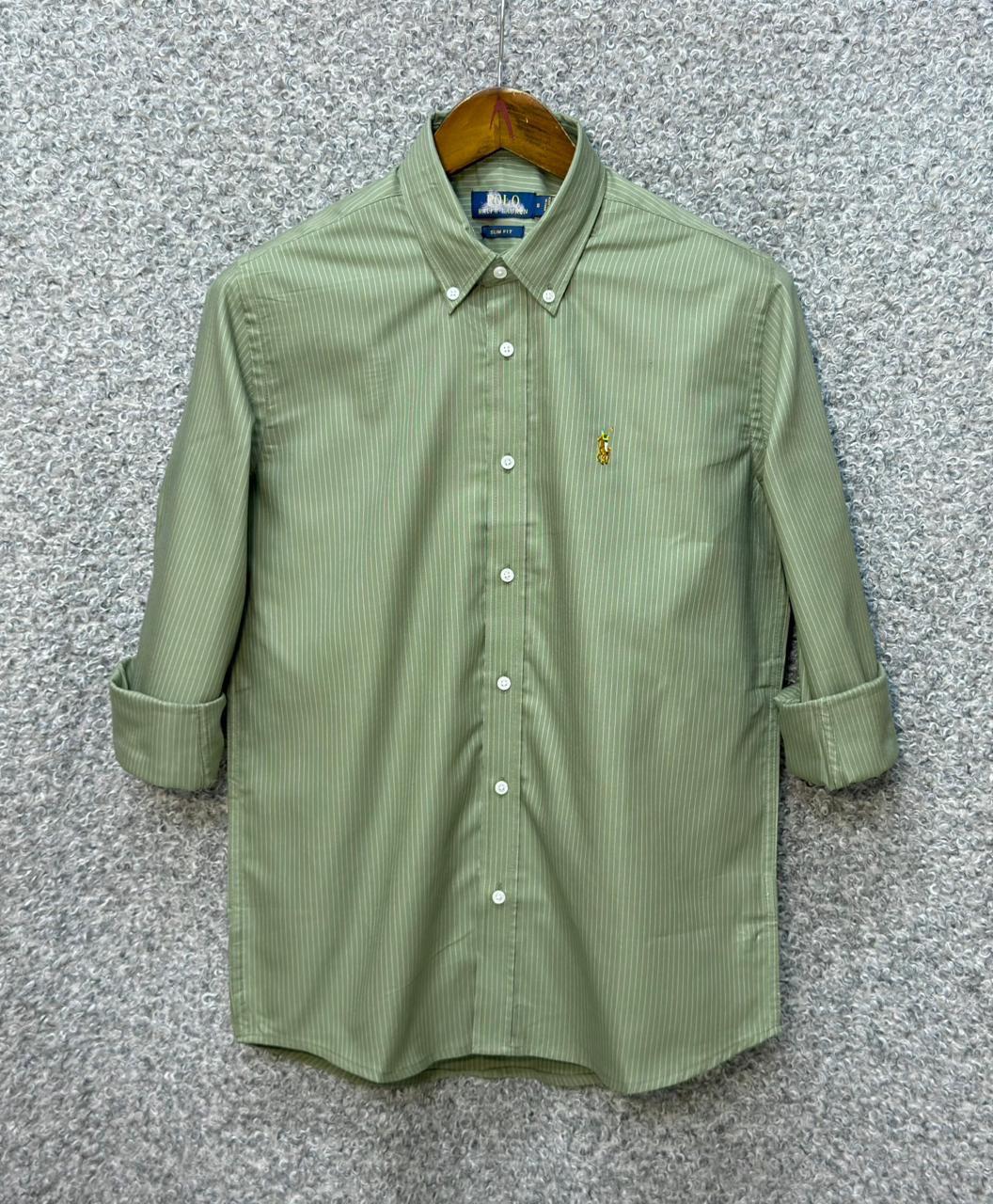 RL - SIGNATURE OLIVE STRIPE