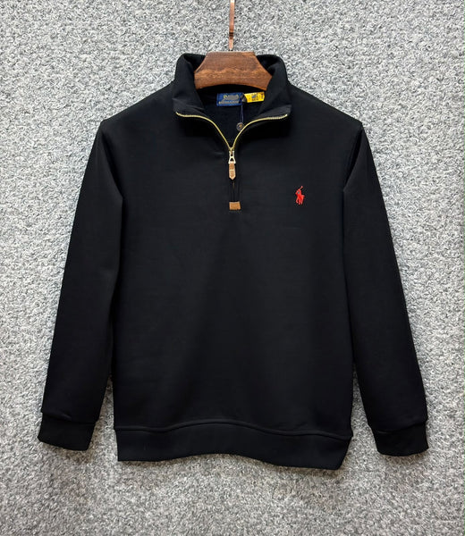 Premium Half Zip Pullover Jacket Black