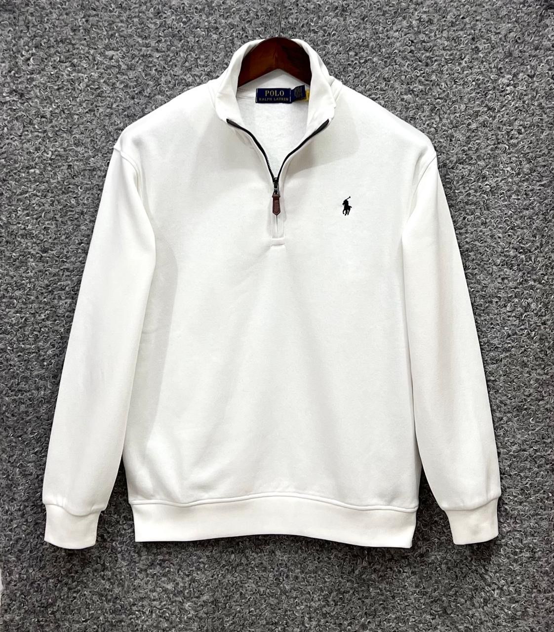HALF ZIP SWEATSHIRT - White
