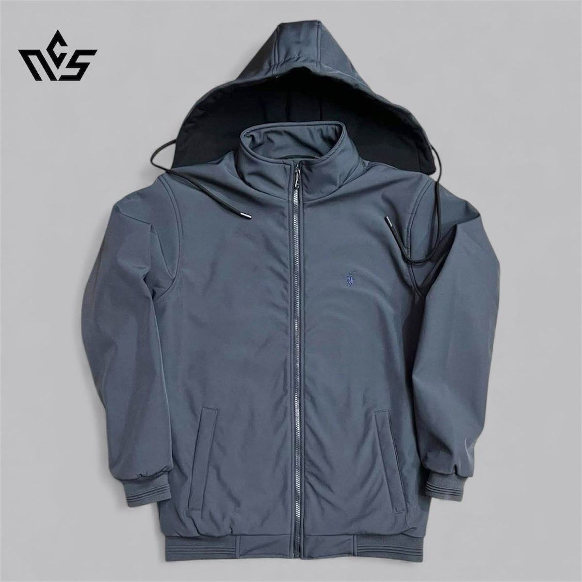 Premium Winter Heavy Jacket With Hoodie - Ash