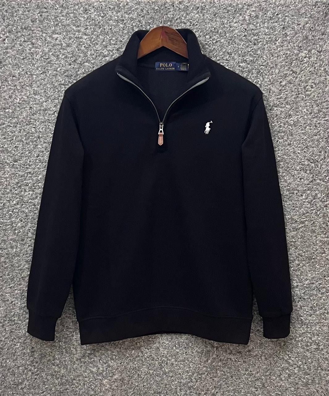 HALF ZIP SWEATSHIRT - Black