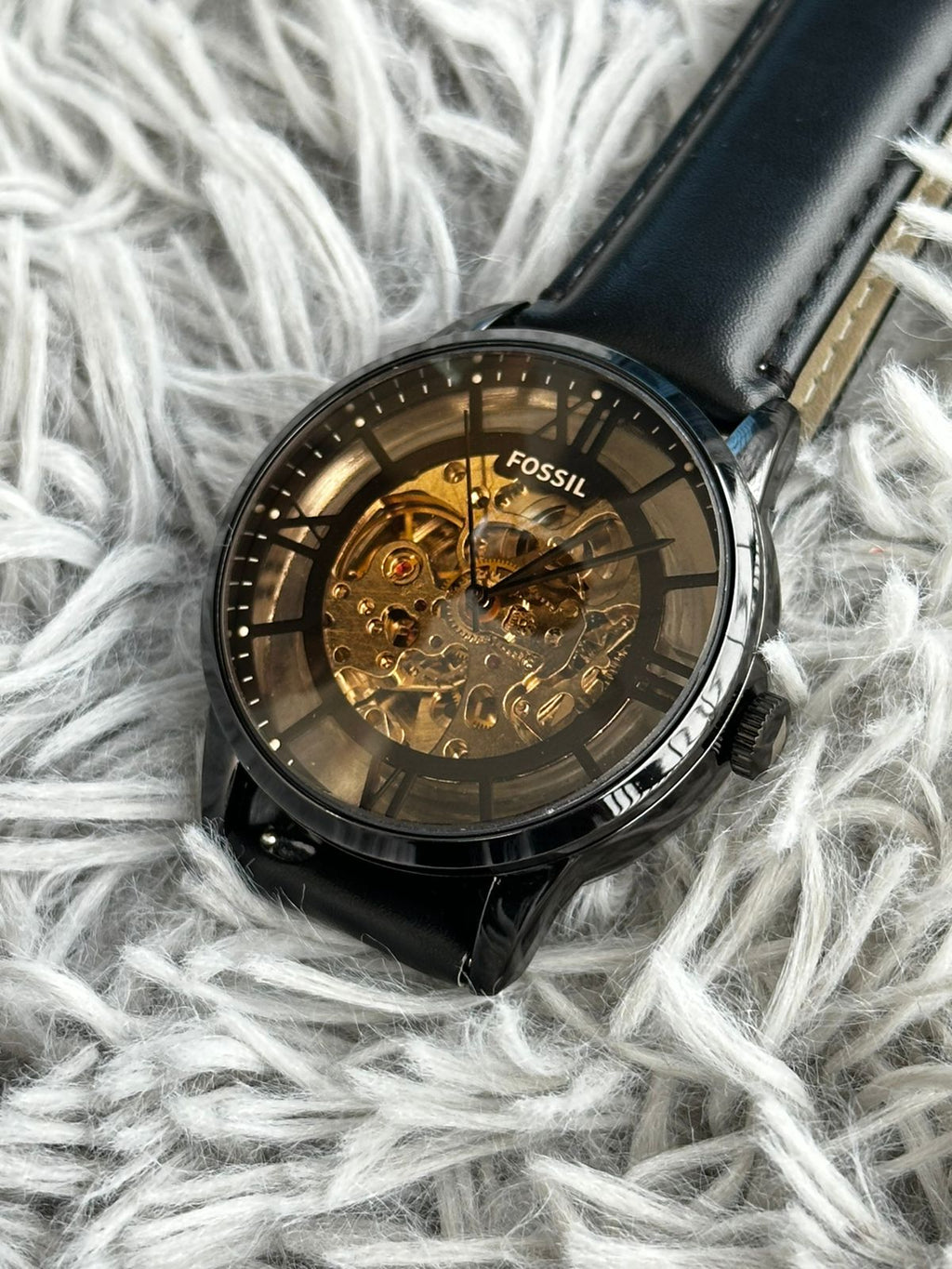 Fossil Automatic 9657 Black Leather (AA Grade )
