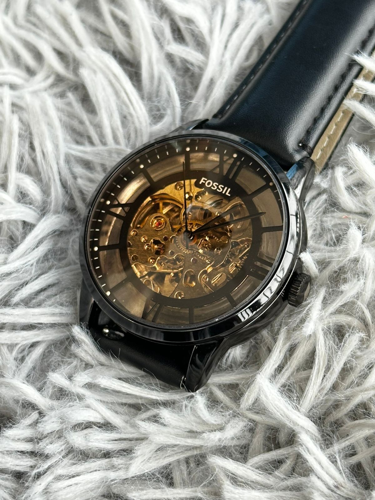Fossil Automatic 9657 Black Leather (AA Grade )