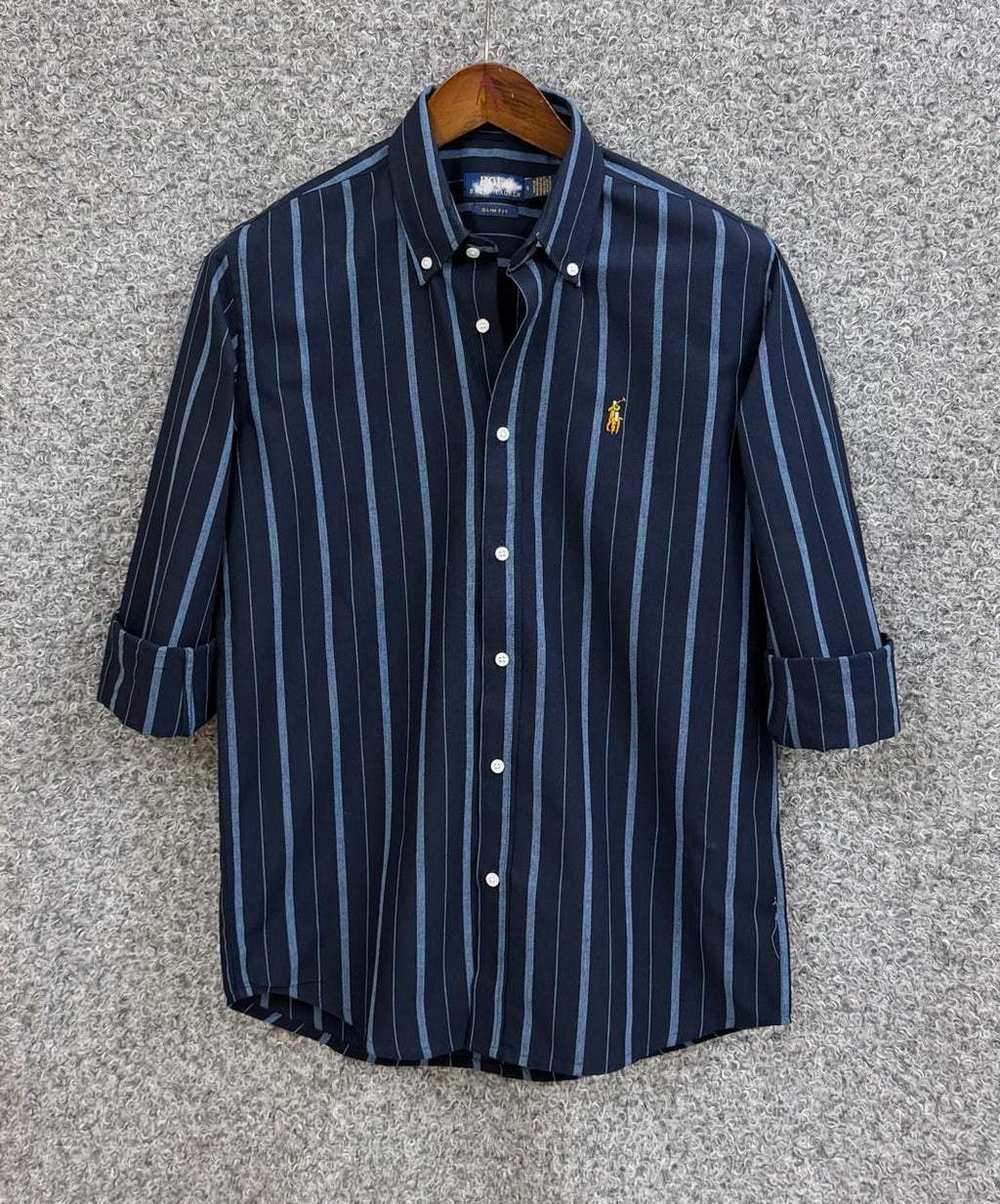 RL BLACK BLUE STRIPE