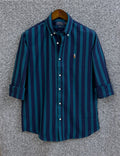 Sea Green & Navy Stripe