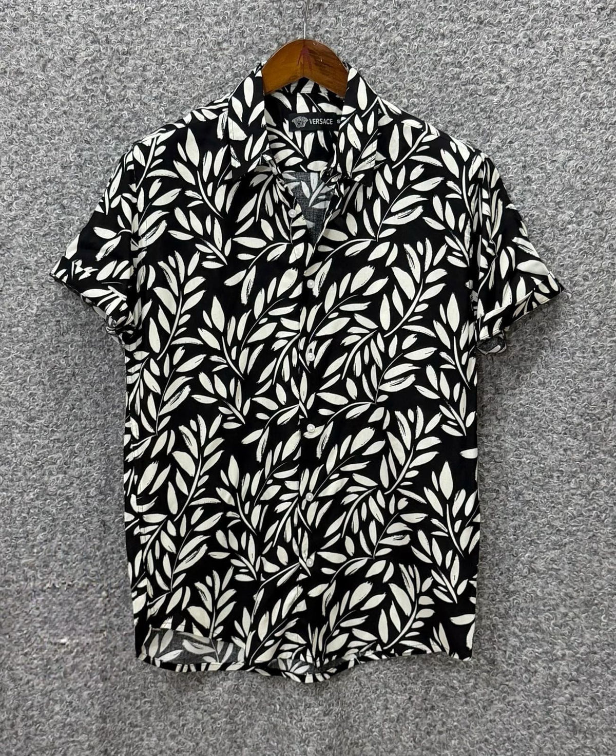 HAWAI SHIRT - BLACK LEAFY